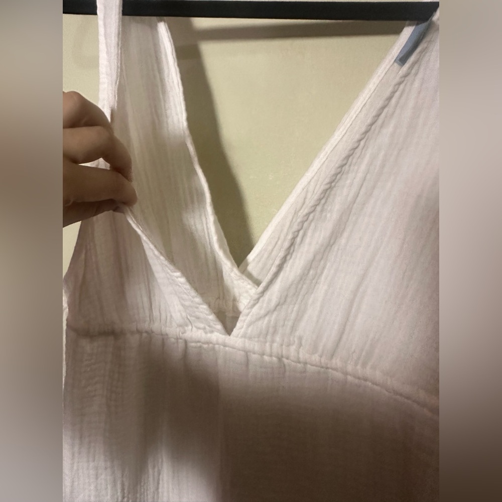 Shade & Shore White Gauze Tunnel-Waist Midi Cover-Up Dress – Size Small - Picture 6 of 12